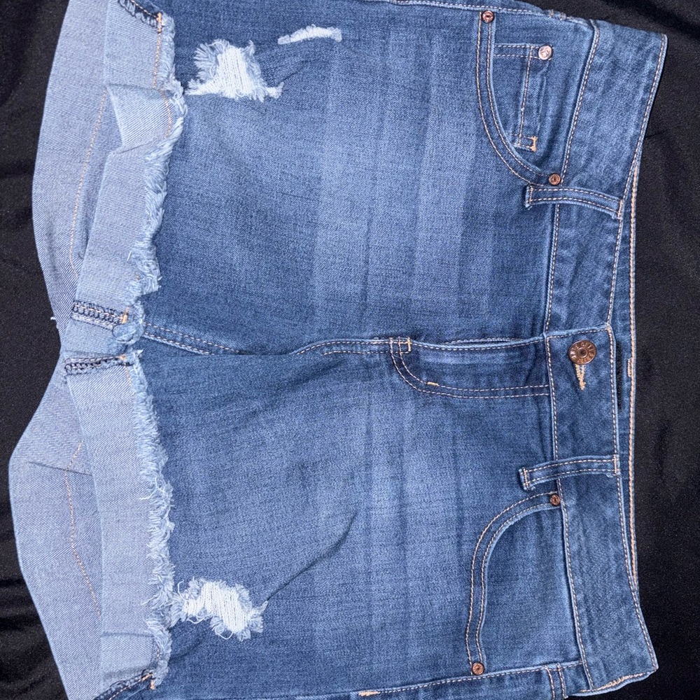 Celebrity Pink Dark Blue Denim Shorts